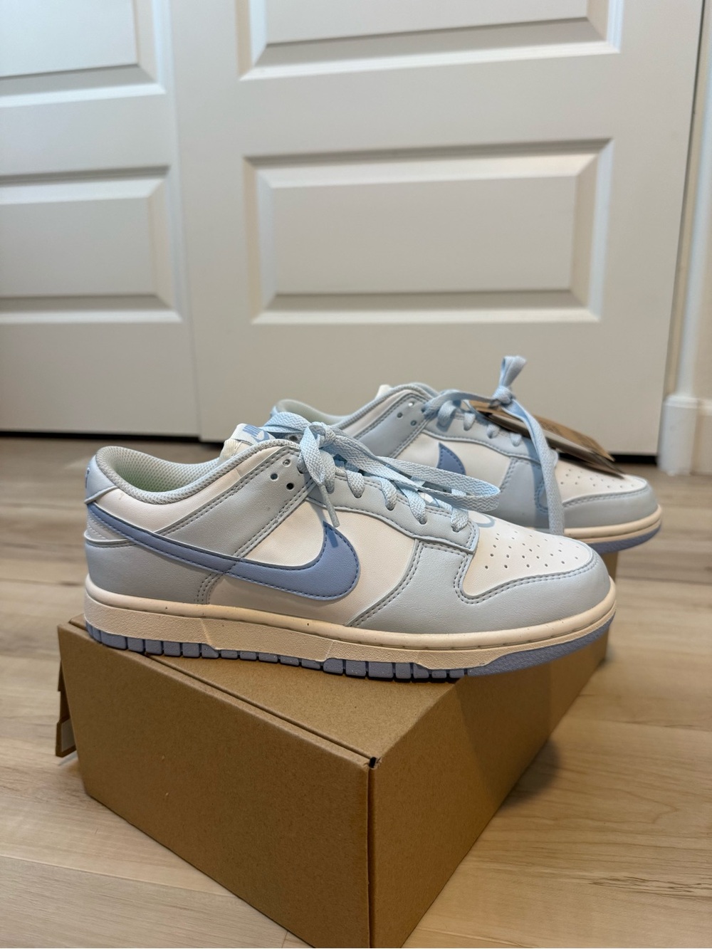 Nike Low-Top Sneakers in White and Light Blue